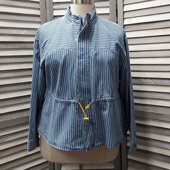 Women's Peplum Denim Jacket | Future Collective | XX Large - Picture 1 of 16